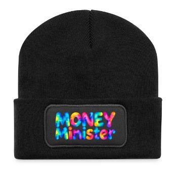 Money Minister – Große Pläne, kleines Budget - Recycelte Patch Beanie - Schwarz - Vorne