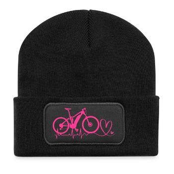 E-Bike EBike E Bike - Recycelte Patch Beanie - Schwarz - Vorne