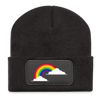 rainbow - Recycelte Patch Beanie - Dunkelgrau - Vorne