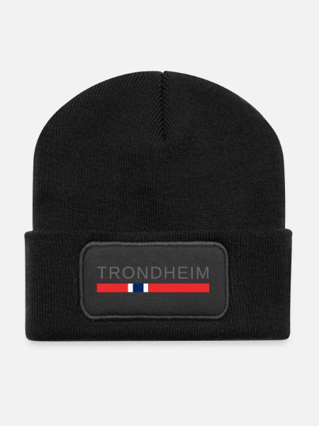 Trondheim Norwegen - Recycelte Patch Beanie - Schwarz