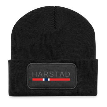 Harstad Norwegen - Recycelte Patch Beanie - Schwarz - Vorne