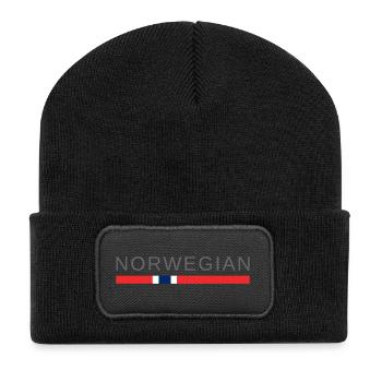 norwegisch - Recycelte Patch Beanie - Schwarz - Vorne