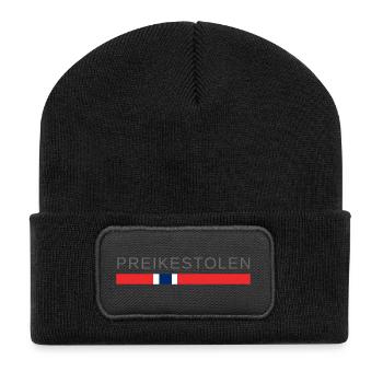 Preikestolen Norwegen - Recycelte Patch Beanie - Schwarz - Vorne
