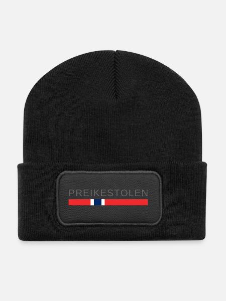 Preikestolen Norwegen - Recycelte Patch Beanie - Schwarz