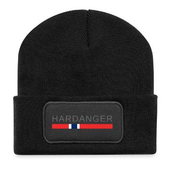 Hardanger Norwegen - Recycelte Patch Beanie - Schwarz - Vorne