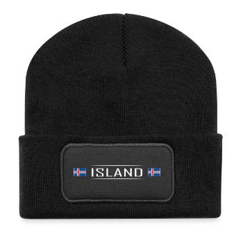 Islande Pays Islande Scandinavie Vacances - Beanie recyclé à patch - noir - Devant