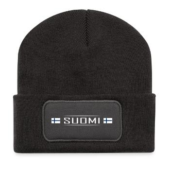 Suomi Pays Finlande Scandinavie Vacances Voyage - Beanie recyclé à patch - charbon - Devant