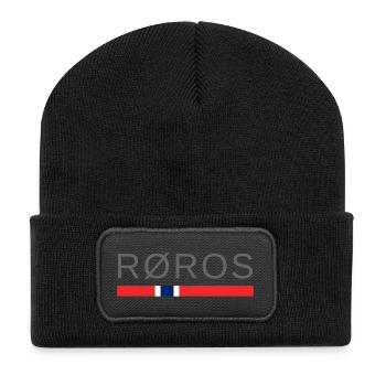 Roros Norwegen - Recycelte Patch Beanie - Schwarz - Vorne