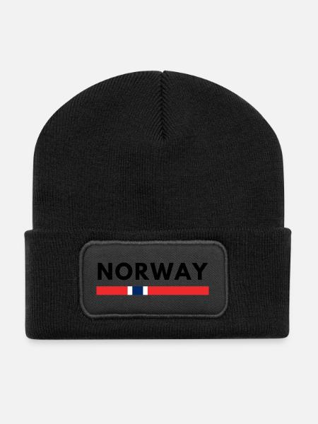 Norwegen - Recycelte Patch Beanie - Schwarz