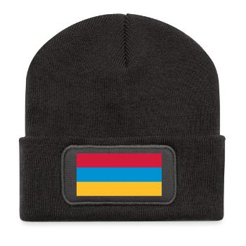 Arménie (V) - Beanie recyclé à patch - charbon - Devant