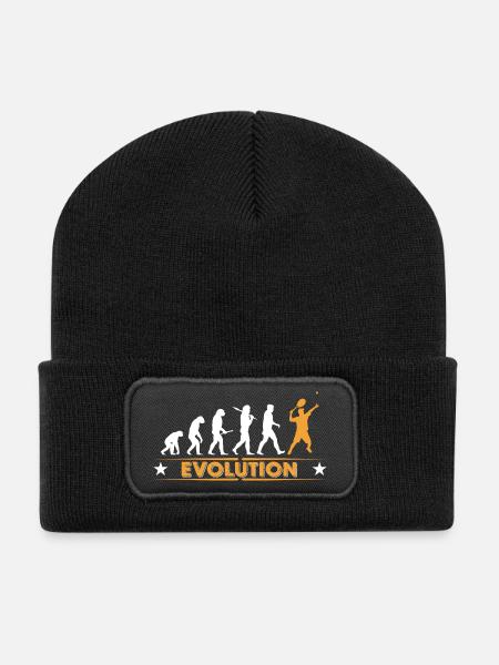 Tennis Evolution - orange/weiss - Recycelte Patch Beanie - Schwarz