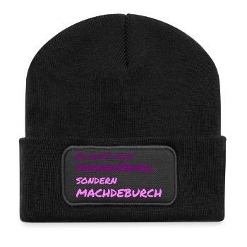 Magdeburg / Elbe / Sachsen-Anhalt / Geschenk - Recycelte Patch Beanie - Schwarz - Vorne
