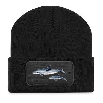 Spotted dolphin - Spotted dolphin - Dauphin tacheté - Recycled Patch Beanie - black - Front