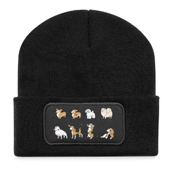 Hunde witzig - Recycelte Patch Beanie - Schwarz - Vorne