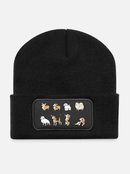 Hunde witzig - Recycelte Patch Beanie - Schwarz