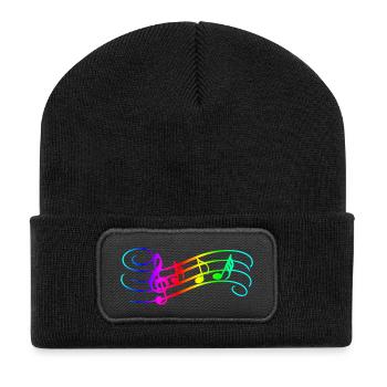 Music Notes - Recycled Patch Beanie - black - Front