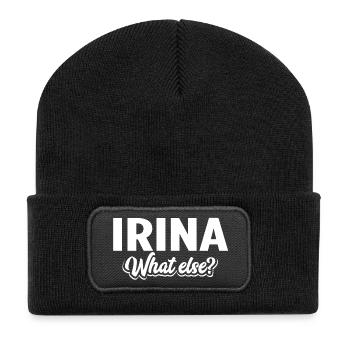 IRINA - we - Recycelte Patch Beanie - Schwarz - Vorne