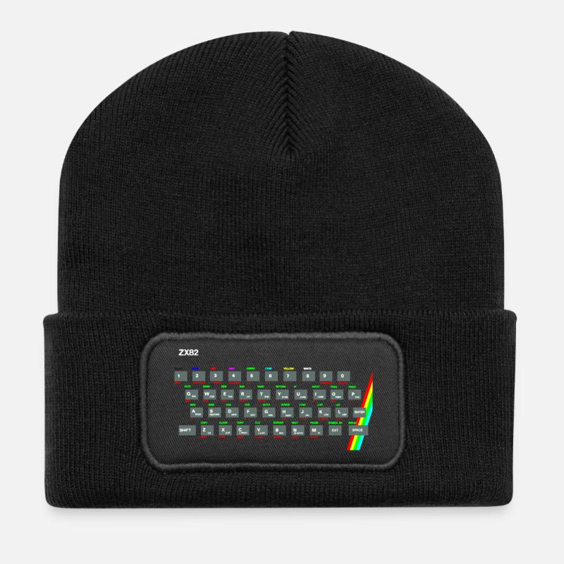 ZX81 (Zed-Ex) spectre clavier - Beanie recyclé à patch - noir