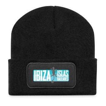 Conception vectorielle de l’île d’Ibiza - Beanie recyclé à patch - noir - Devant