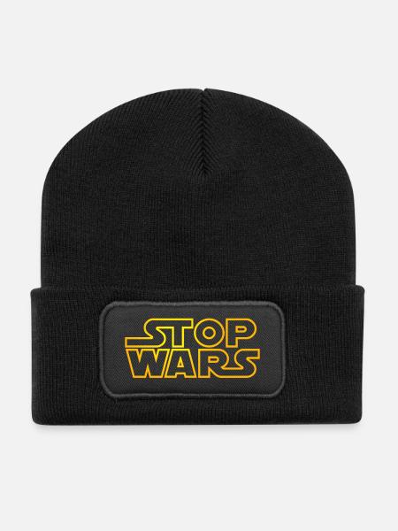 stop wars starlight outline - Recycelte Patch Beanie - Schwarz