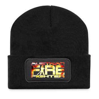 austrian firefighter Logo - Recycelte Patch Beanie - Schwarz - Vorne
