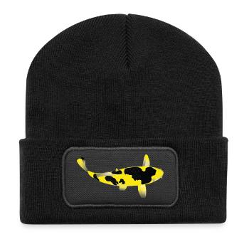 Carpe Koï - Jaune et Noire - Beanie recyclé à patch - noir - Devant