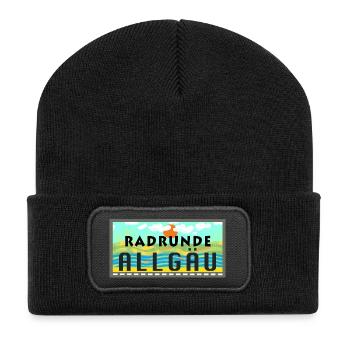 Radrunde Allgäu - Recycelte Patch Beanie - Schwarz - Vorne