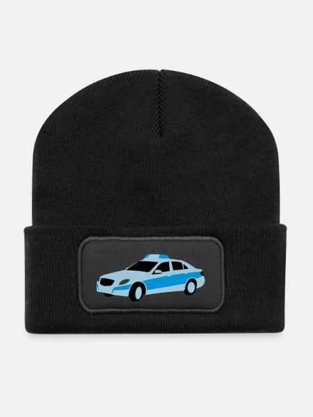 polizei - Recycelte Patch Beanie - Schwarz
