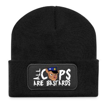 Cops are shit! - Recycled Patch Beanie - black - Front