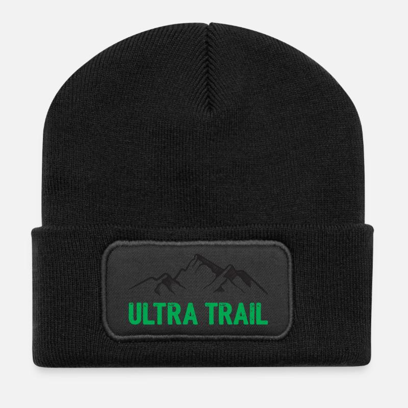 Ultra Trail - Recycelte Patch Beanie - Schwarz