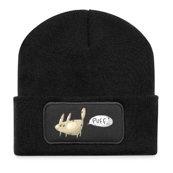 Farting Dog Funny Dog Design - Recycled Patch Beanie - black - Front