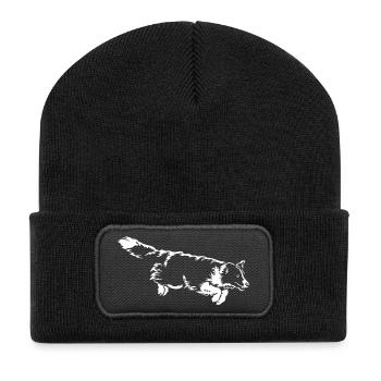 Border Collie « Black Edition » - Beanie recyclé à patch - noir - Devant