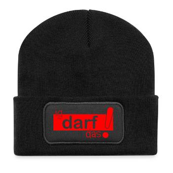 ig darf das! - Recycelte Patch Beanie - Schwarz - Vorne