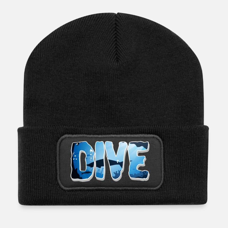 Tauchen Taucher - Recycelte Patch Beanie - Schwarz