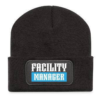 facility manager tshirt black - Recycled Patch Beanie - dark grey - Front