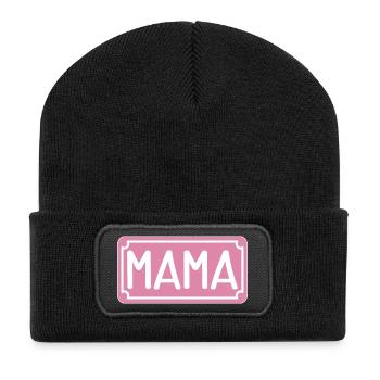 MOM STREET SIGN - MOTHER'S DAY - Recycled Patch Beanie - black - Front