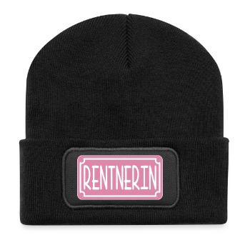 Rentnerin - RENTE RUHESTAND - ABSCHIEDSGESCHENKE - Recycelte Patch Beanie - Schwarz - Vorne