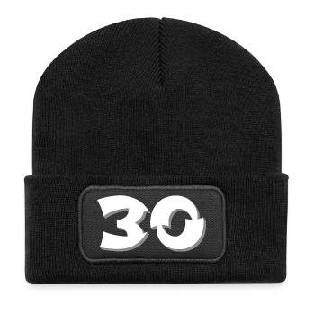 Jährige, gratulieren, 30 schattiert - Recycelte Patch Beanie - Schwarz - Vorne