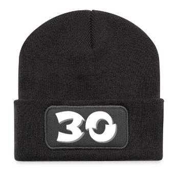 Jährige, gratulieren, 30 schattiert - Recycelte Patch Beanie - Dunkelgrau - Vorne