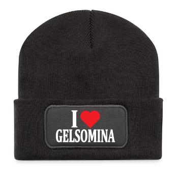 T-Shirt Ich liebe Gelsomina T-Shirt Geschenkidee - Recycelte Patch Beanie - Dunkelgrau - Vorne