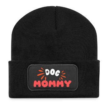 Dog Mom Canine Heart - Recycled Patch Beanie - black - Front