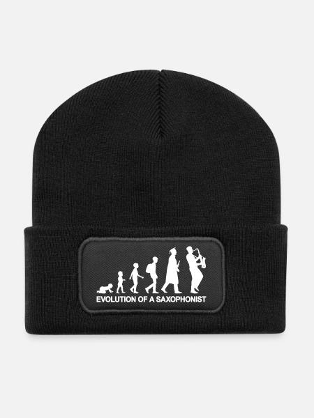 Evolution of A Saxophonist - Recycelte Patch Beanie - Schwarz