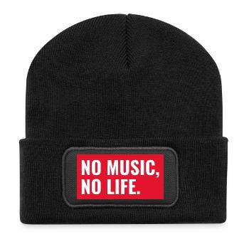 Music statement on red background - Recycled Patch Beanie - black - Front