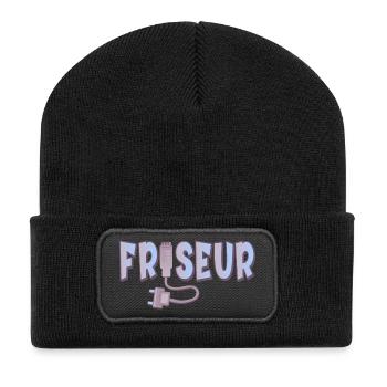 AUSBILDUNG ZUM FRISEUR - HAARE TRIMMEN - Recycelte Patch Beanie - Schwarz - Vorne