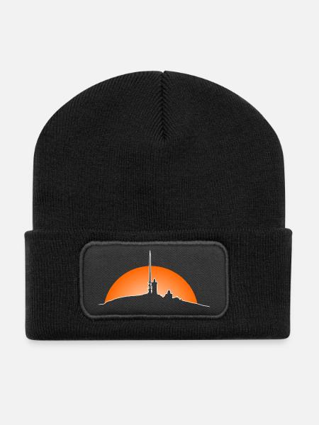 Harz Style - Brocken - Sonnenaufgang im Harz - Recycelte Patch Beanie - Schwarz