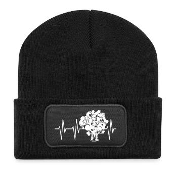 Herzschlag Puls Baum Illustration Natur icon Logo - Recycelte Patch Beanie - Schwarz - Vorne