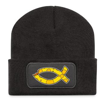 Poisson Symbole Fromage - Beanie recyclé à patch - charbon - Devant