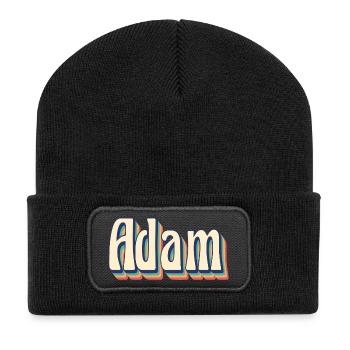 Adam t-shirt rétro vintage t-shirt idée cadeau - Beanie recyclé à patch - noir - Devant