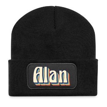 Alan t-shirt retro vintage t-shirt gift idea - Recycled Patch Beanie - black - Front