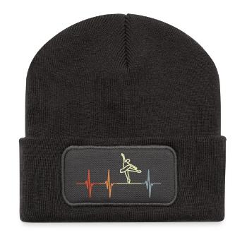Battement de cœur ballerine Vintage - Beanie recyclé à patch - charbon - Devant